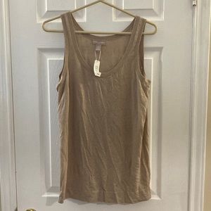 Banana Republic sleeveless knit top. NWT. Size M. Tan color.